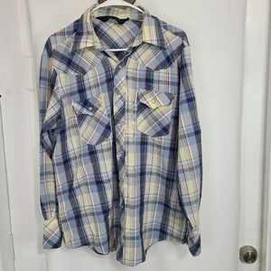 Lariat, Men's Long Sleeve Western Shirt, Size: Large Color: Plaid